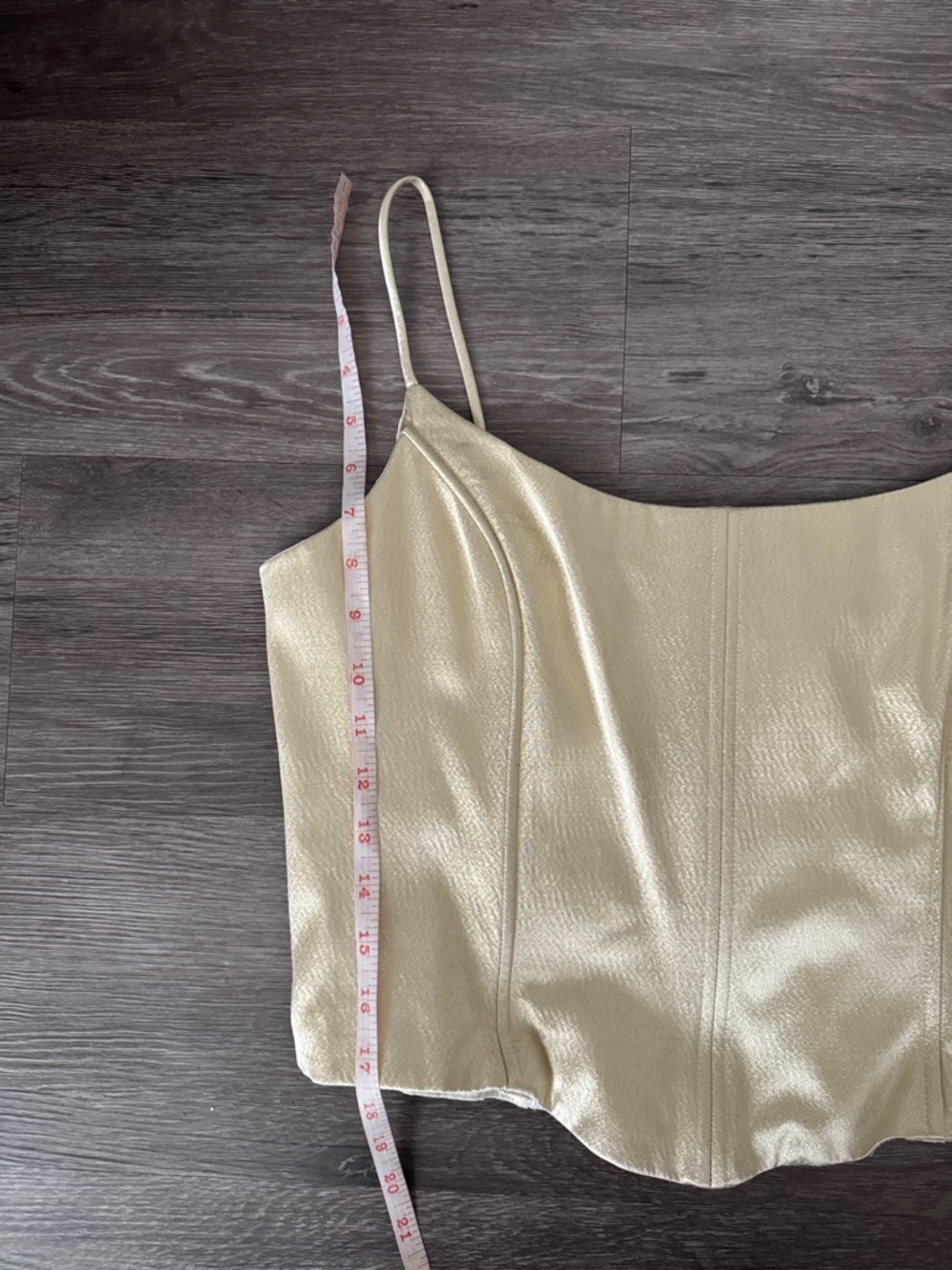 Jessica McClintock Gunne Sax Metallic Champagne Gold Corset Top - Picture 9 of 9